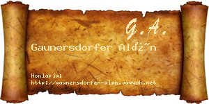 Gaunersdorfer Alán névjegykártya